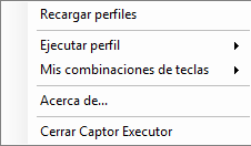 CAPTOR menú