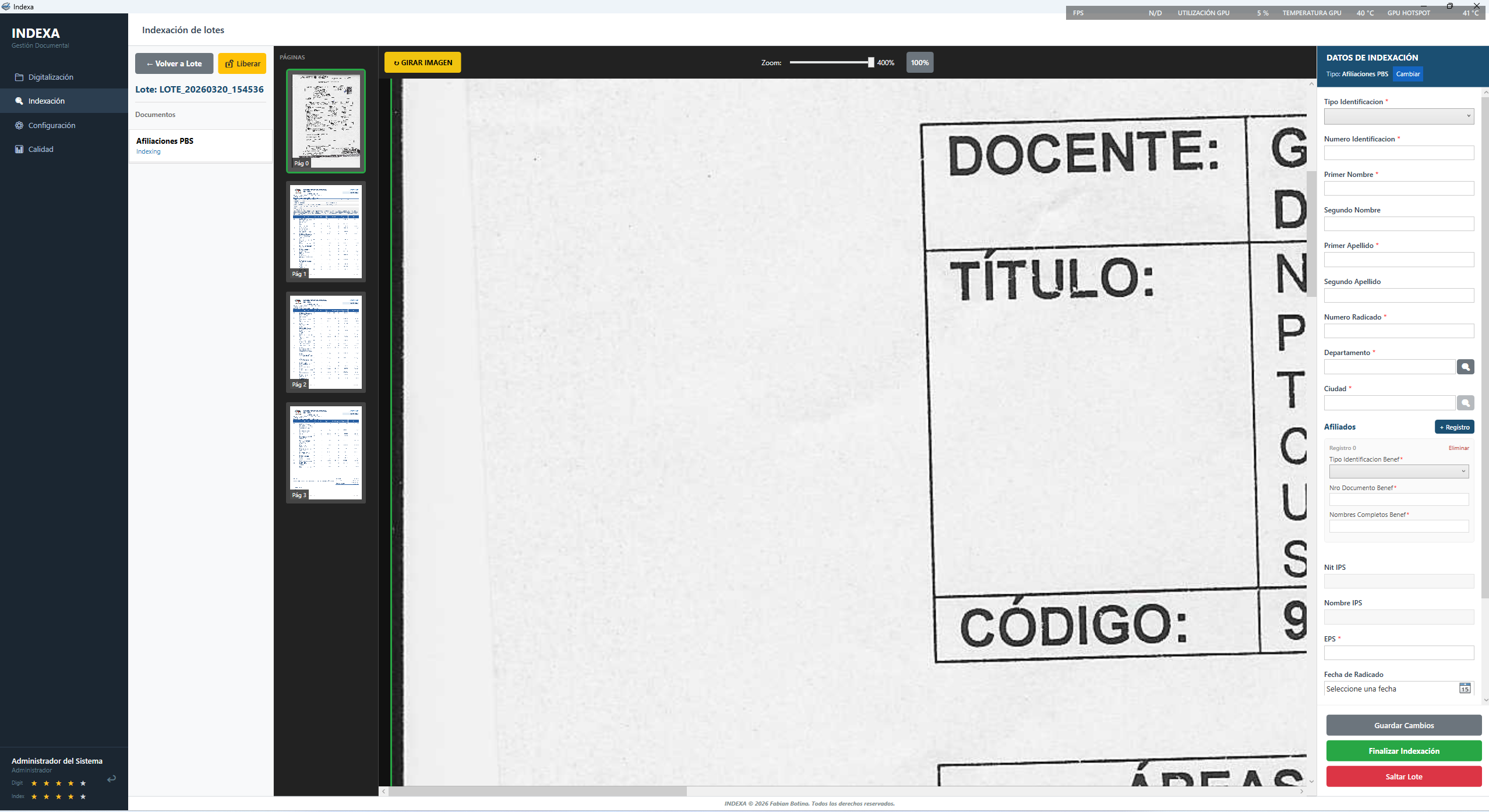 INDEXA indexación